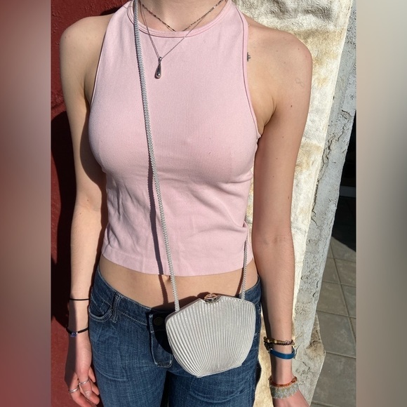 Vintage Silver Satin Evening Clutch/Crossbody Bag - Picture 2 of 7